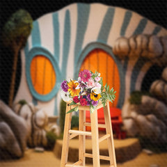 Lofaris Green Plant Bench House Birthday Cake Smash Backdrop