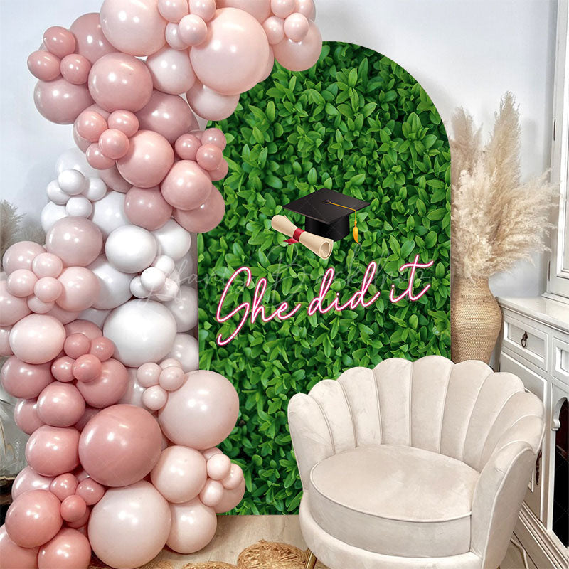 Lofaris Green Plant Leaf Spring Arch Backdrop For Graduation