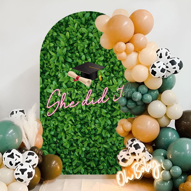 Lofaris Green Plant Leaf Spring Arch Backdrop For Graduation