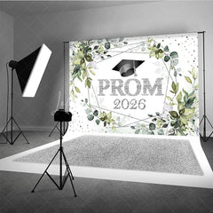 Lofaris Green Plant Silver Dots Prom 2026 Dance Backdrop