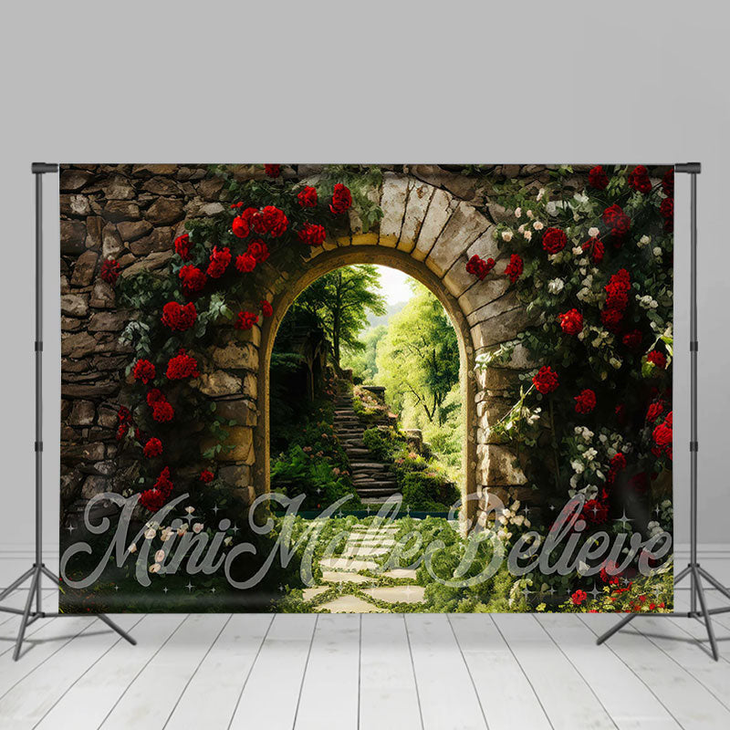 Lofaris Green Plants Red Floral Back Garden Spring Backdrop