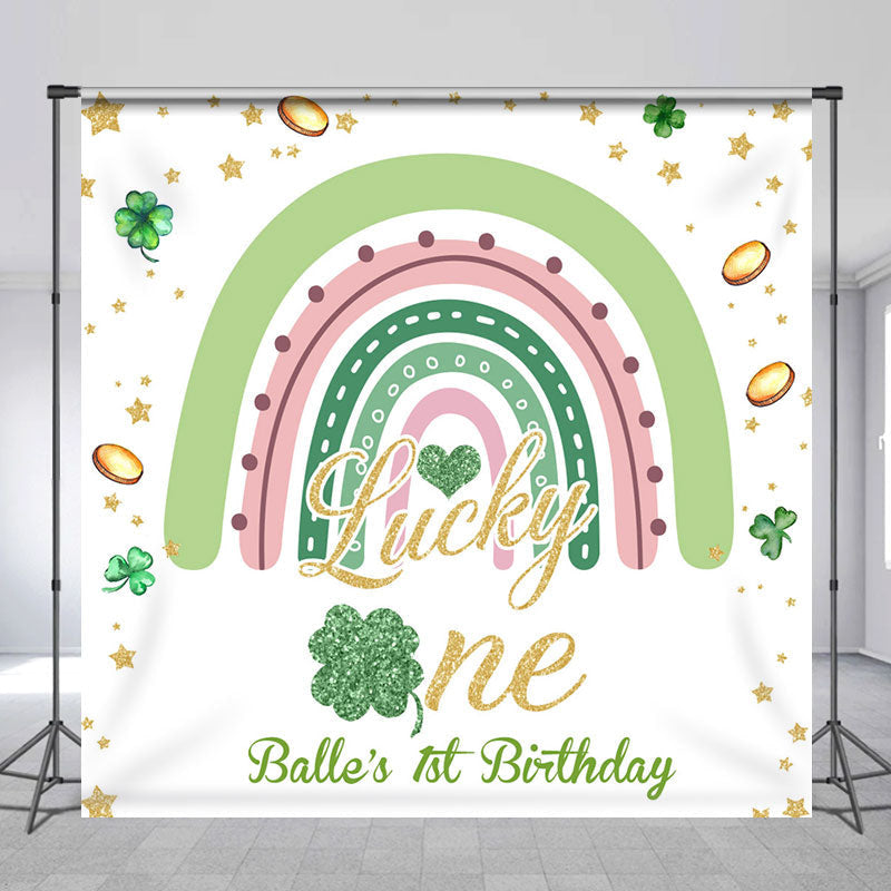 Lofaris Green Rainbow Lucky St Patricks Day Custom Backdrop