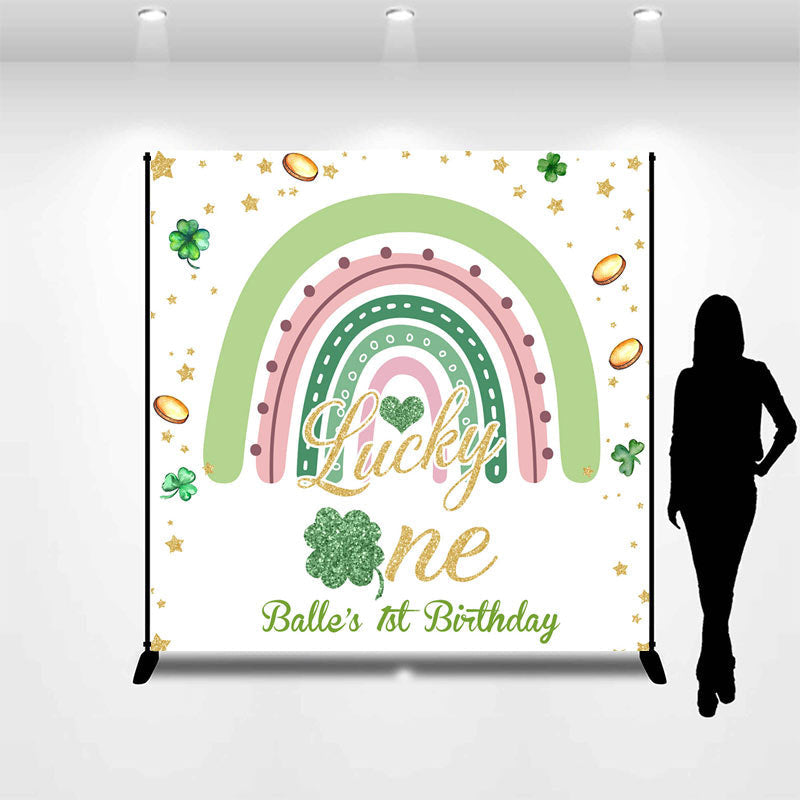 Lofaris Green Rainbow Lucky St Patricks Day Custom Backdrop