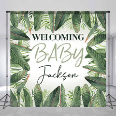 Lofaris Green Safari Welcome Baby Custom Shower Backdrop