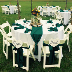 Lofaris Green Satin Universal Banquet Chair Sashes Bows
