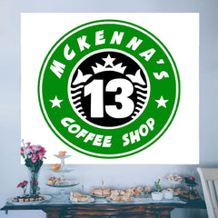 Lofaris Green Signet Style Coffee Theme Custom Birthday Backdrop