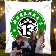 Lofaris Green Signet Style Coffee Theme Custom Birthday Backdrop