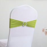 Lofaris Green Spandex Elastic Banquet Chair Bands Ties Bows