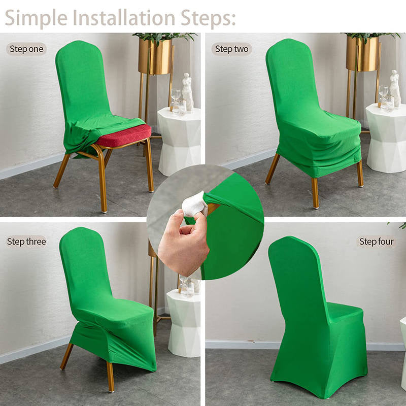 Lofaris Green Stretch Spandex Banquet Chair Slipcovers