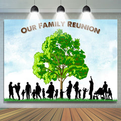 Lofaris Green Tree Our Family Reunion Outdoor Party Backdrop