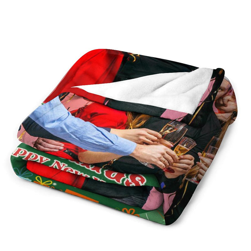 Lofaris Green Trees Custom Photo Merry Christmas Blanket