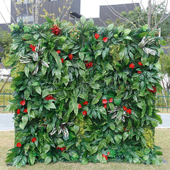 Green Tropical Party Fabric Artificial Flower Wall