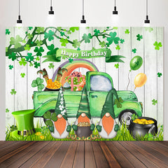 Lofaris Green Truck Dwarf St Patricks Birthday Backdrop