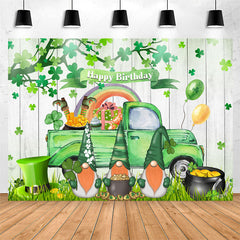 Lofaris Green Truck Dwarf St Patricks Birthday Backdrop