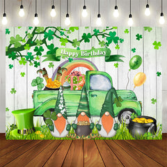 Lofaris Green Truck Dwarf St Patricks Birthday Backdrop