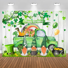 Lofaris Green Truck Dwarf St Patricks Birthday Backdrop