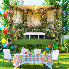 Lofaris Green Vines Leaves Floral Hall Wedding Backdrop