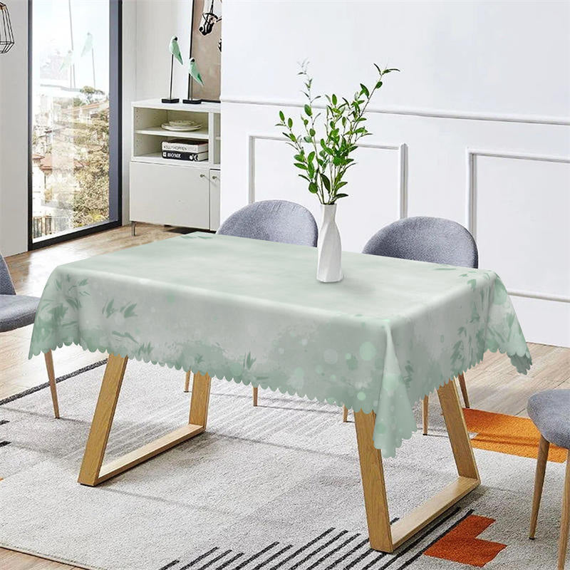 Lofaris Green Watercolor Leaves Spring Tablecloth For Decor