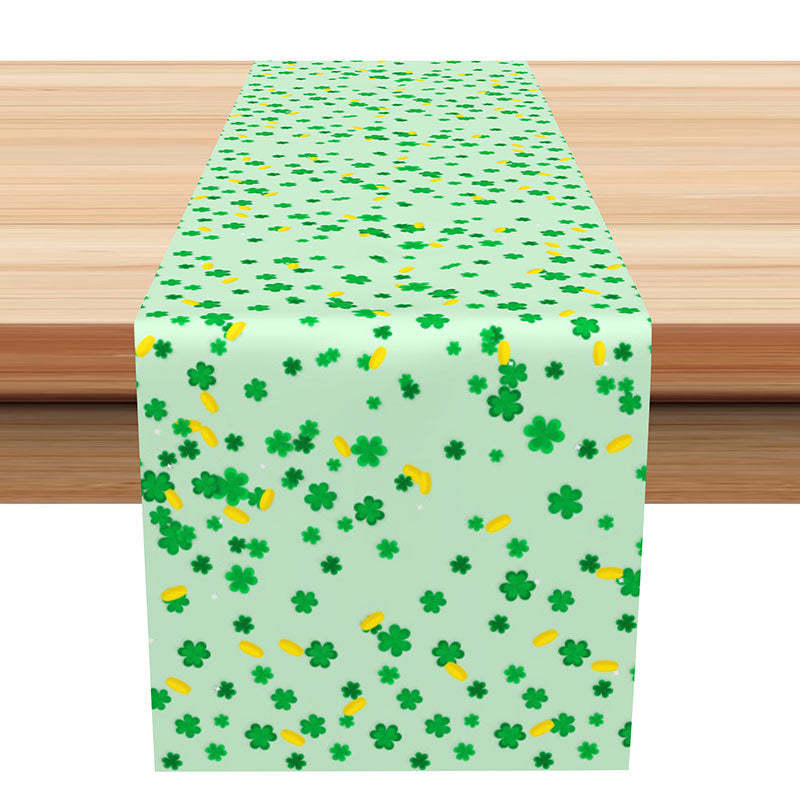 Lofaris Green Yellow Clovers St Patricks Day Table Runner