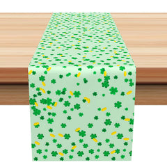 Lofaris Green Yellow Clovers St Patricks Day Table Runner