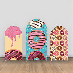 Lofaris Green Yellow Pink Cream Donuts Arch Backdrop Kit