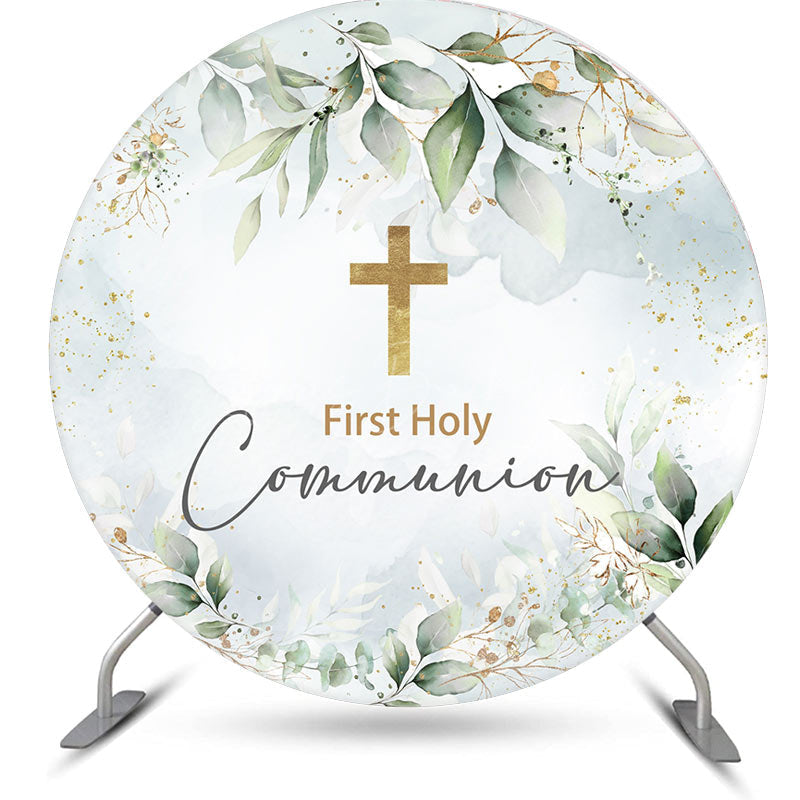 Lofaris Greenery First Holy Communion Round Baptism Backdrop