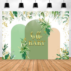 Lofaris Greenery Glitter Hello Backdrop For Baby Shower