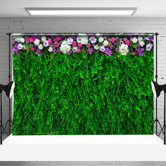 Lofaris Greenery White Pink Purple Floral Wedding Backdrop