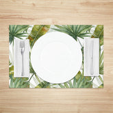 Lofaris Greenery Yellow Green Leaf Dining Set Of 4 Placemats