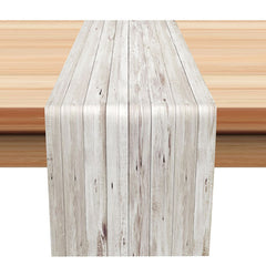 Lofaris Grey Brown Wooden Wall Speckle Vintage Table Runner