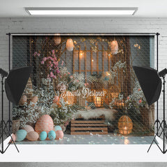Lofaris Grey Floral Window Night Photo Backdrop For Easter