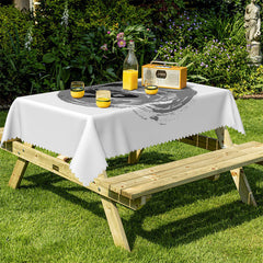 Lofaris Grey Ink White Black Carp Rectangle Tablecloth