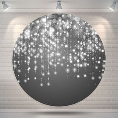 Lofaris Grey Shine String Circle Birthday Backdrop Cover