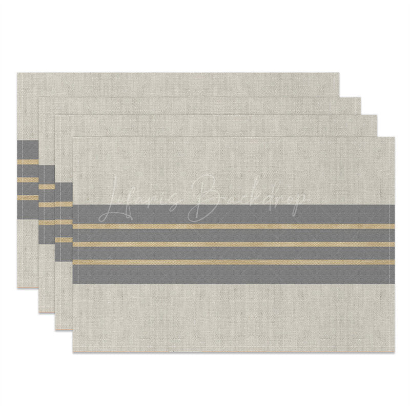 Lofaris Grey Splice Brown Lines Dinner Set Of 4 Placemats