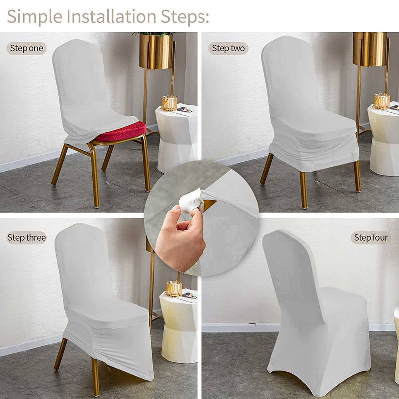 Lofaris Grey Stretch Spandex Banquet Chair Slipcovers