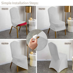 Lofaris Grey Stretch Spandex Banquet Chair Slipcovers