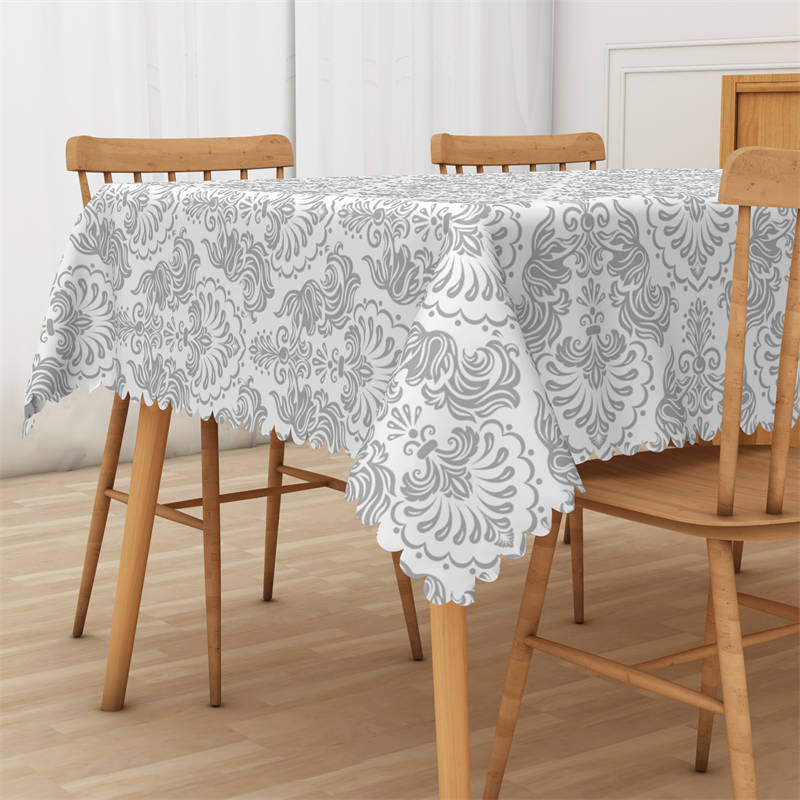 Lofaris Grey Vintage Rustic Pattern Rectangle Tablecloth
