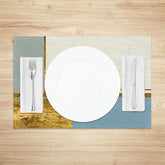 Lofaris Grey White Blue Gold Line Modern Set Of 4 Placemats