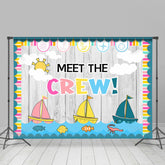 Lofaris Grey Wooden Sailboat Meet The Crew Party Backdrop