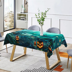Lofaris Grim Graveyard Pumpkin Lantern Halloween Tablecloth