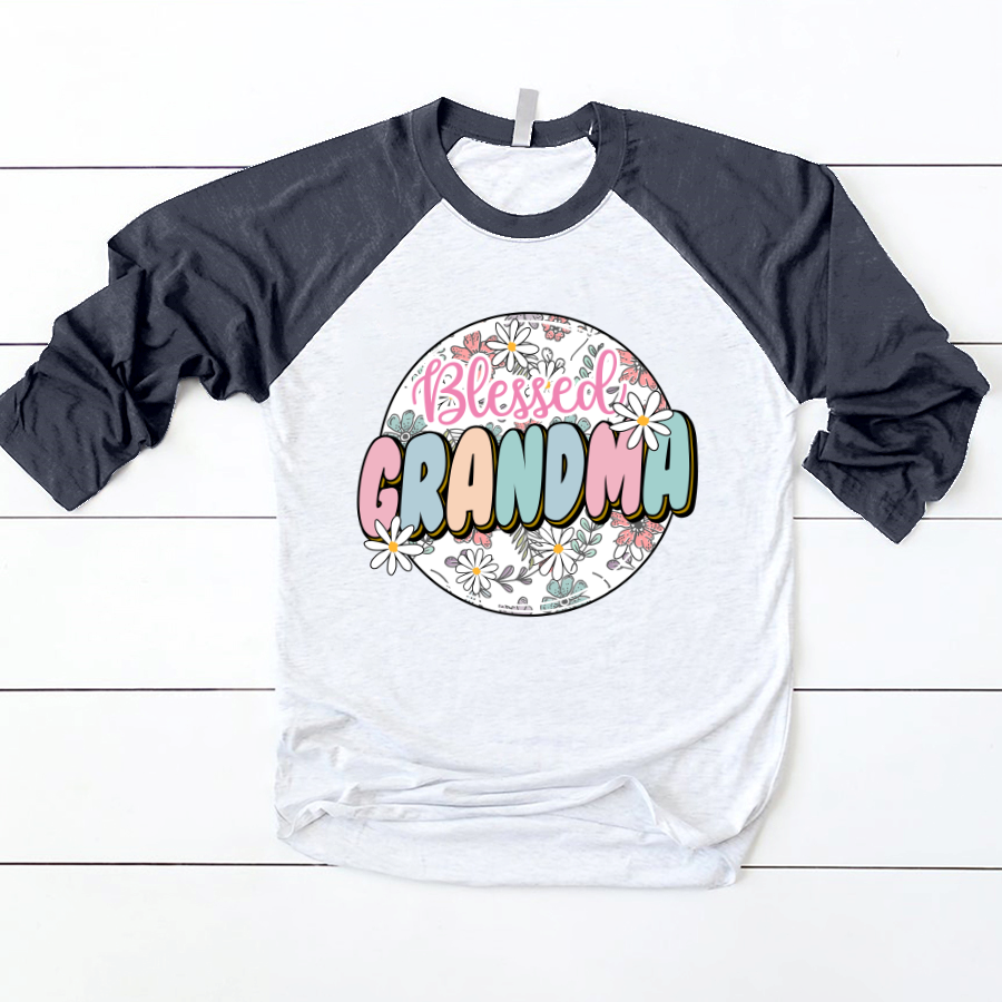 Lofaris Groovy Floral Blessed Grandma Custom Baseball Shirt