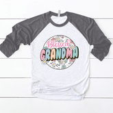 Lofaris Groovy Floral Blessed Grandma Custom Baseball Shirt