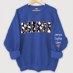 Lofaris Retro Halloween Groovy Mimi And Grandkids Name Sweatshirt