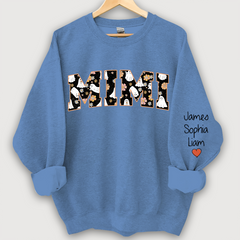Lofaris Retro Halloween Groovy Mimi And Grandkids Name Sweatshirt
