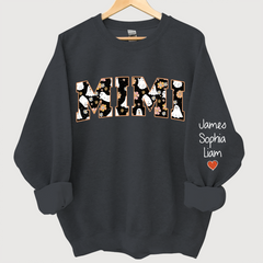 Lofaris Retro Halloween Groovy Mimi And Grandkids Name Sweatshirt
