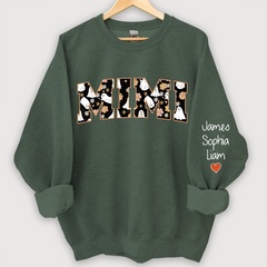 Lofaris Retro Halloween Groovy Mimi And Grandkids Name Sweatshirt