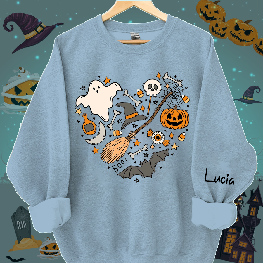 Lofaris Halloween Doodles Hearth Shirt Gift For Grandma Cute Sweatshirt