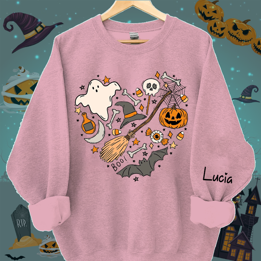 Lofaris Halloween Doodles Hearth Shirt Gift For Grandma Cute Sweatshirt
