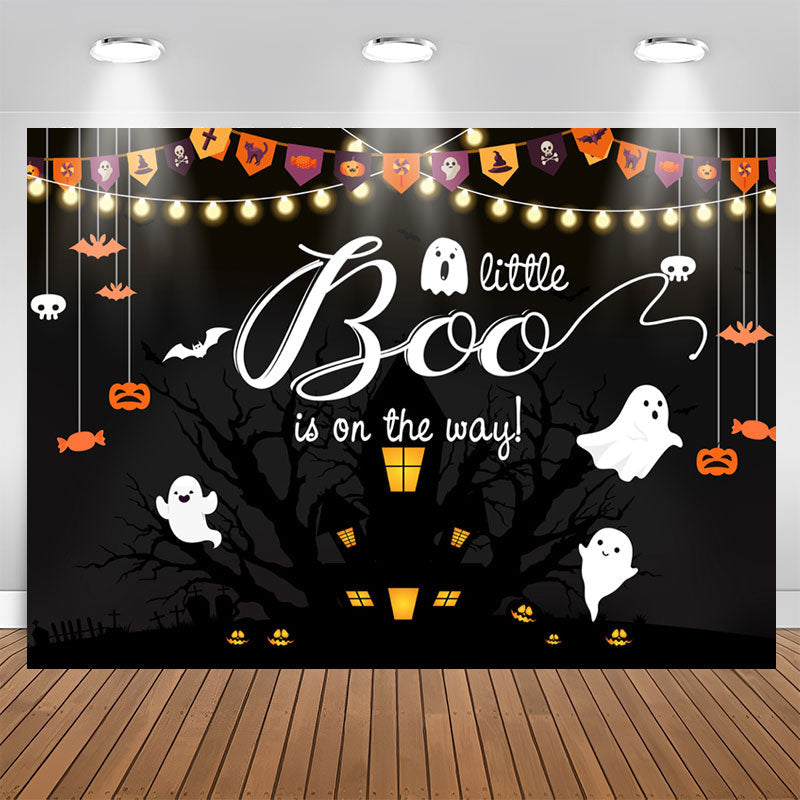 Lofaris Halloween Light A Little Boo Baby Shower Backdrop