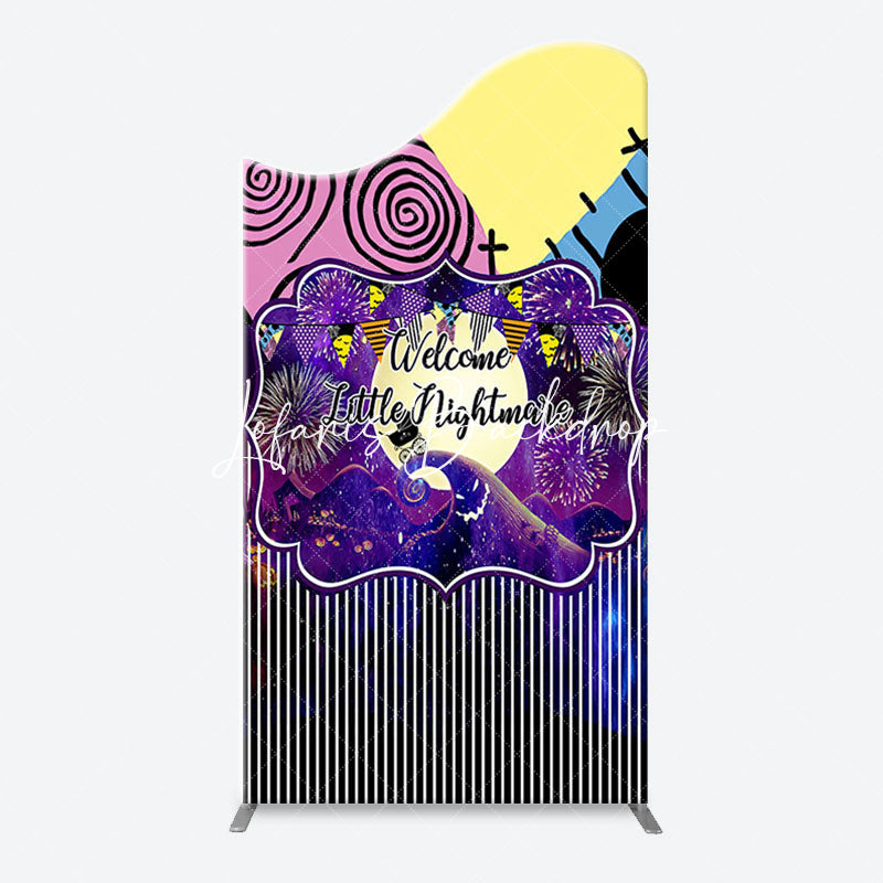 Lofaris Halloween Little Nightmare Baby Shower Arch Backdrop